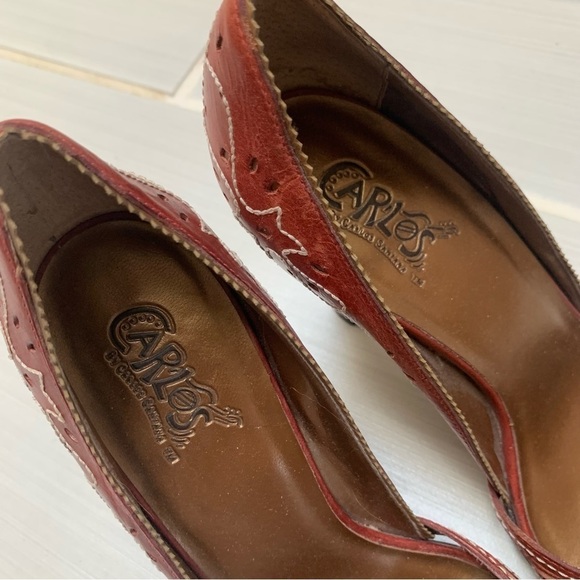 Carlos by  Carlos Santana High Heels Open Toe Red/Orange Dusk 8.5 - Picture 11 of 12